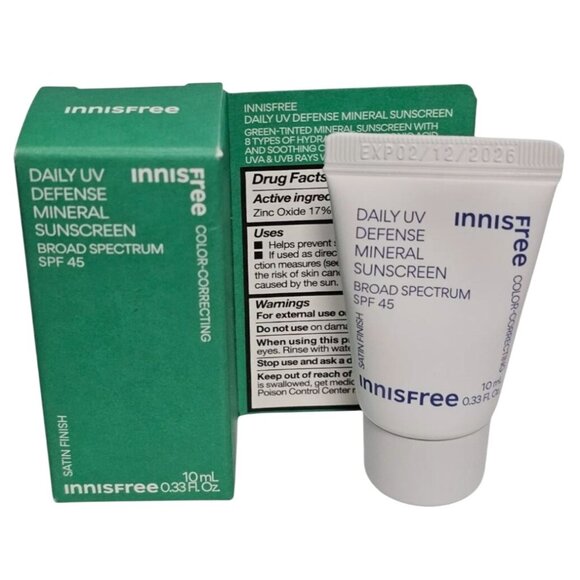 Innisfree Daily UV Defense Sunscreen Broad Spectrum SPF 45 Color Correcting 10mL - Picture 1 of 3
